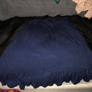 Navy high-low skirt